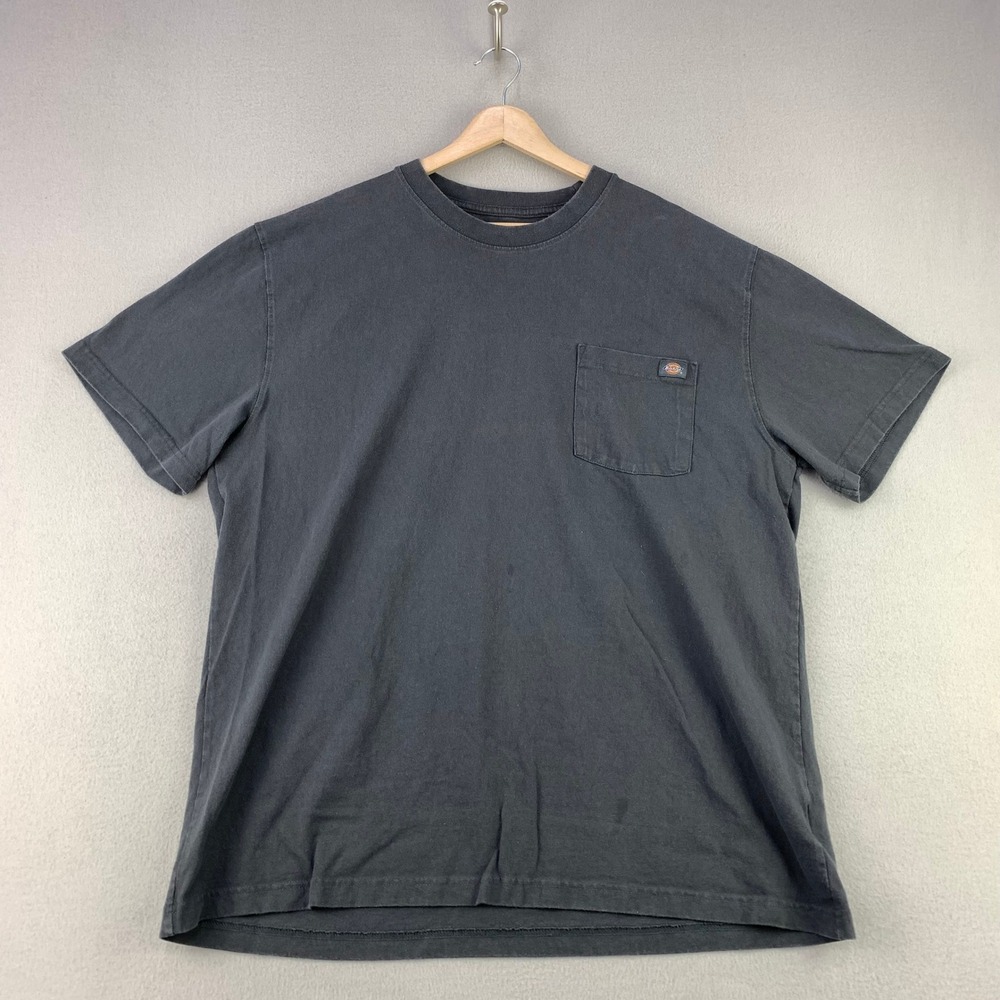 Dickies Heavyweight Pocket Tee Mens XL Grey Blank Short Sleeve Cotton Work Shirt